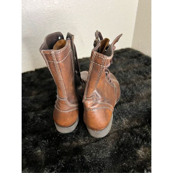 Steve Madden Women's Troopa Brown Leather Combat Boots sz: US 5 - Picture 3 of 5